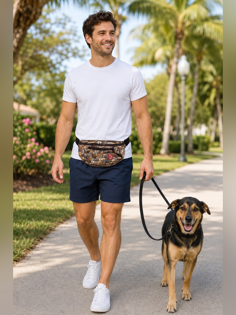 Dogs pattern Crossbody Bag Water Resistance Lightweight by FLOCK THREE Durable